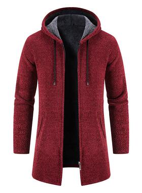 Hooded sweatshirt men's mid to long size plus sweater