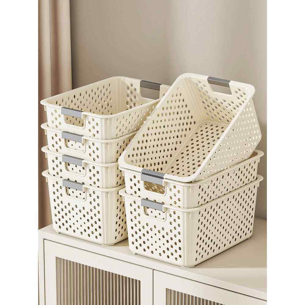 日式风收纳筐高级感收纳筐家用衣柜收纳儿童玩具杂物零食厨房塑料,淘宝优惠券,粉丝福利购,淘宝优惠卷