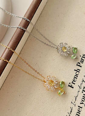 时尚百搭设计感网红爆款锁骨链女高级感小众轻奢微镶锆石项链