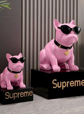 北欧轻奢法斗狗存钱罐摆件客厅大型落地家居玄关装饰乔迁新居礼物