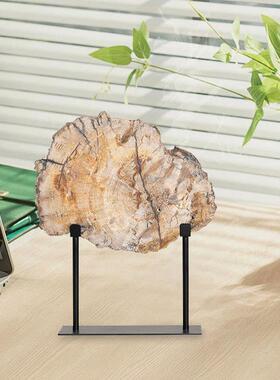 摆轻奢现代仿化石件样YAQ间售楼处客厅书木房书柜博古架软装板饰