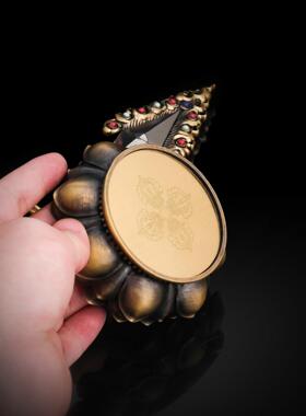 藏式精铁文殊智慧剑摆件家居桌面复古黄铜供奉法器时尚饰品银吊坠