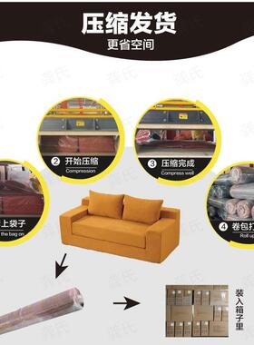 布艺沙发客厅小户型压缩沙发出租房家用可拆洗折叠沙发床一体两用