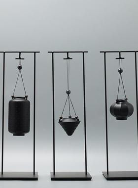 现代新中式创意铁艺倒流香软装炉吊挂沉香禅意香薰摆件装饰品摆设