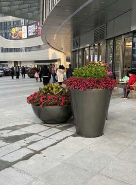 户外玻璃钢花盆商场开业花坛商业街异形花缸园林市政种植花箱花池