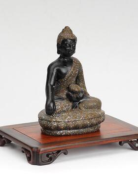 红木GLU板红酸长方形明式底座花瓶奇枝独石实木底座微型摆件盆景