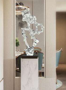 店太湖石脂抽象透明树雕塑楼处售酒大堂玄ZOH关客厅新中式摆件饰