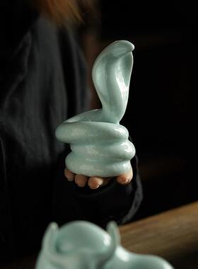 景德镇十二生肖摆件陶瓷可爱桌面办公室创意摆件本命年礼物生肖龙