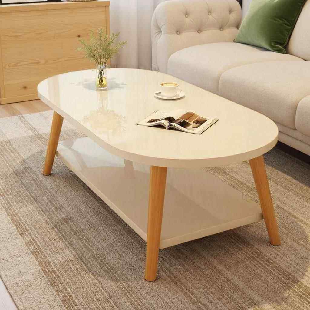 茶几现代简约网红实木腿茶桌客厅家用小户型奶油风茶台简易小桌子,淘宝优惠券,粉丝福利购,淘宝优惠卷