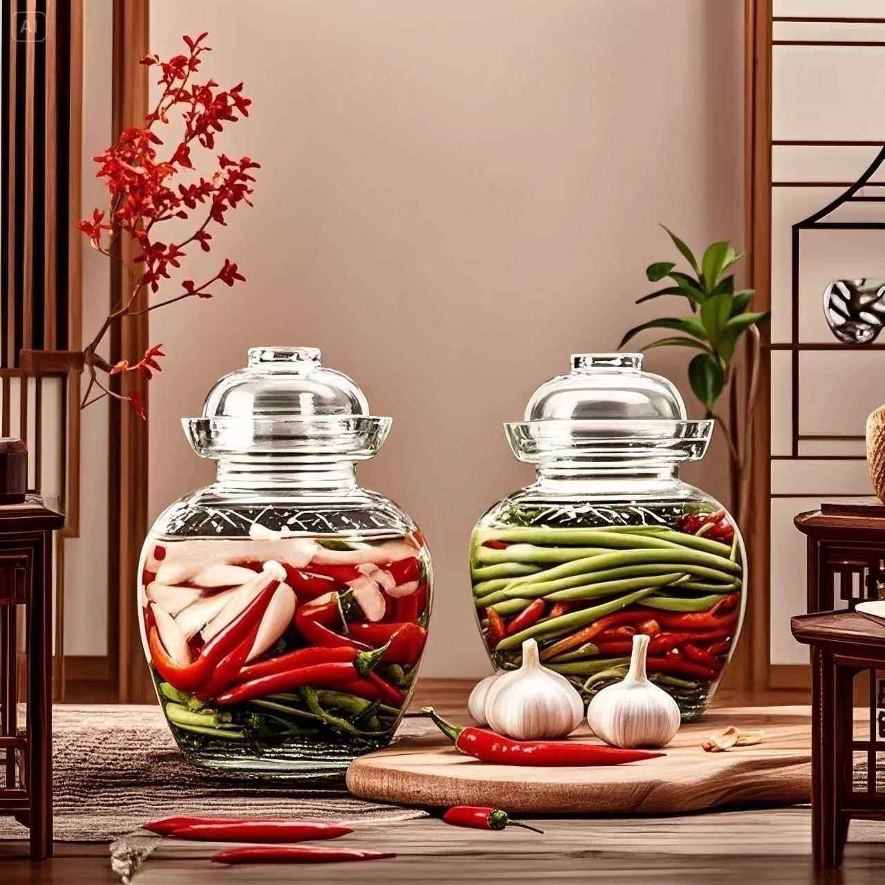 腌制泡菜坛玻璃加厚透明广口无铅食品级大容量密封家用密封带盖子,淘宝优惠券,粉丝福利购,淘宝优惠卷