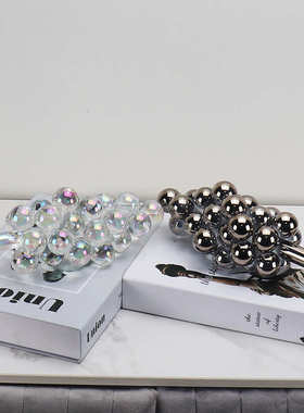 现代简约北欧水晶炫彩葡萄摆件样板房售楼处书房客厅餐桌软装饰品