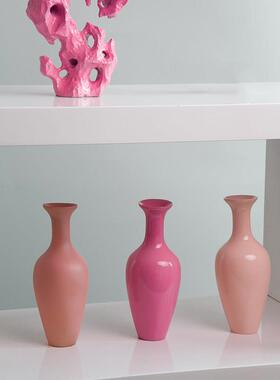 新中式粉色太湖石花瓶山书挡书档创意书立架东方美学装饰艺术摆件