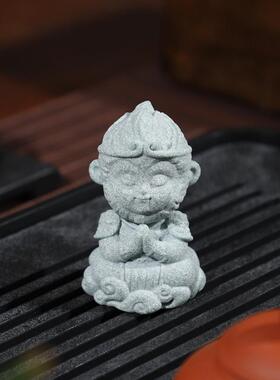 意卡仿通齐天大R4B2E0圣孙悟空青砂石摆鱼缸水创族造景树脂件水中