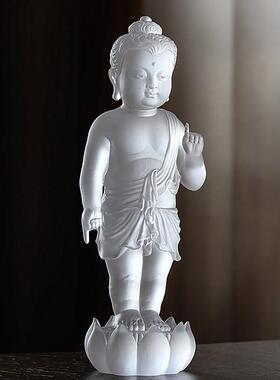 琉璃释迦牟尼太子佛像供奉浴佛盆莲花底座居家指天指地浴佛节摆件