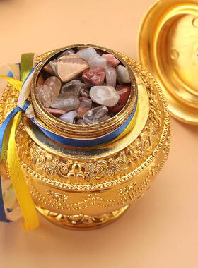 装藏宝瓶财神宝瓶摆件八吉祥藏式密宗供奉合金摩尼宝龙王地藏宝瓶