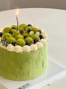 网红绿色系蛋糕模型仿真假蛋糕样品拍照道具模型摆件生日蛋糕模型