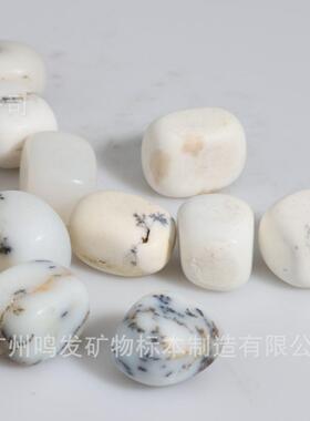 天然蛋白石原石滚石大颗粒不规则碎石白色草花蛋白石水晶摆件