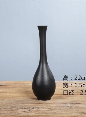 白瓷玉净瓶花插长颈瓶细口桌面青瓷小花瓶观音瓶陶瓷摆件复古禅意