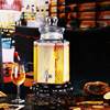 Wholesale octagonal glass wine bottle with faucet 10kg 20kg thickened sealed wine jar transparent wine jar