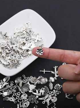 100个合金吊坠 DIY手链项链配件 手工饰品挂件 古银色小挂坠