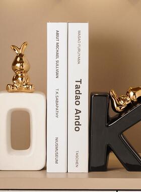 佳感创意摆件高级感小众艺术书挡轻奢高档客厅书房家居桌面装饰品