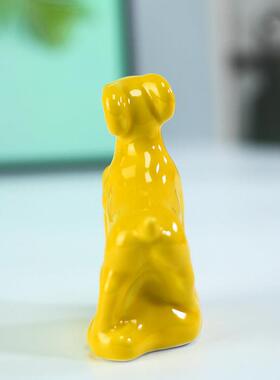 陶瓷黄色羊生肖摆件客厅装饰玄关办公桌办公室家居饰品工艺品摆设