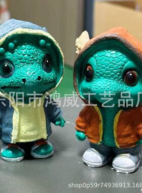 新款跨境宝贝恐龙树脂动物雕像工艺品桌面装饰摆件家居设计