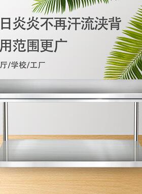 拆装双层不锈钢工作台饭店厨房置物架子操作台工作桌打荷台打包装