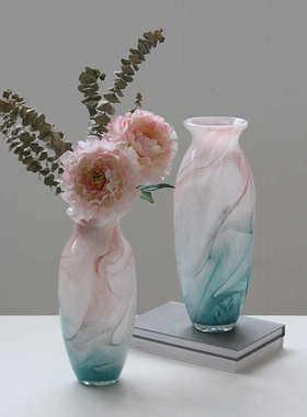 现代简约水墨画手工花瓶艺术摆件玄关餐桌装饰客厅插花花器样板间