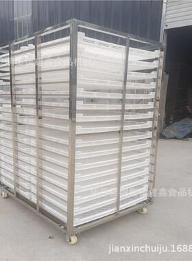 供应威海不锈钢蒸馒头蒸车 食品晾晒架子车 冷冻烘干层架