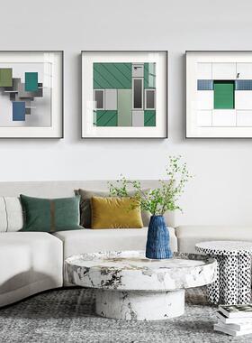 现代简约卧室床头公寓装饰画几何人物挂画高档铝合金画清晰绿色