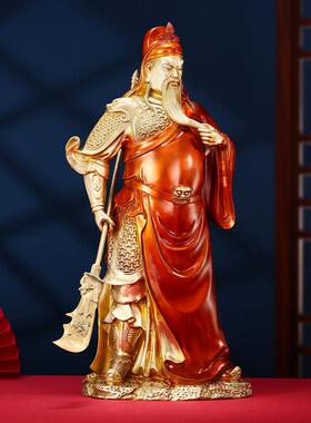 铜关公摆件商铺关公神像武财神爷武圣关公铜像客厅公司开业礼品