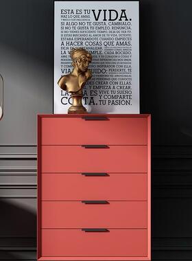 意式简收烤约漆五F96S6JJ5六斗柜现代客厅轻奢实木纳整极装卧室床