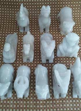 阿富汗玉十二生肖摆件白玉摆件摆台办公家居礼品雕刻工艺品厂家