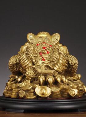 纯铜金蟾摆件 三足蟾蜍金蝉店铺收银台办公室装饰品客厅开业