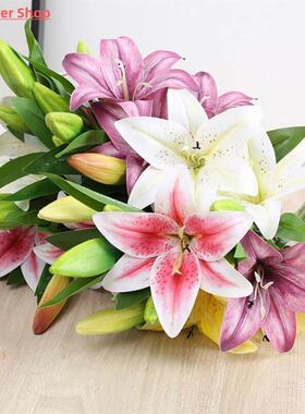 Artificial silk flowers fake lily Bouquet 41cm long DIY crea