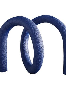 现代简约蓝色几何树脂抽象绳结摆件样板间售楼处书房客厅软装饰品