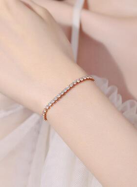 2026简约单排钻锆石2.5mm手链女时尚气质百搭仿莫桑石小众设计手