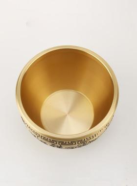 厂家铜缸米缸黄铜缸元宝百福缸龙缸福禄寿喜缸桌面聚宝盆摆件