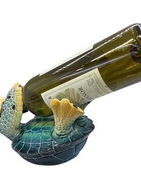 欧跨境时尚创意瓶乌16032a龟红酒架客厅隔断柜抱式新居创意装饰用