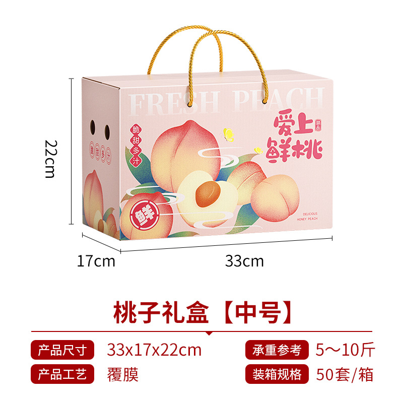 猕猴桃礼品高档专用水果手提礼盒纸箱空盒子红心黄心奇异果 - 图1
