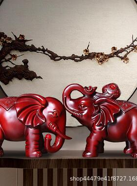 中式大象摆件一对客厅玄关电视酒柜装饰品商务礼品厂家工艺品