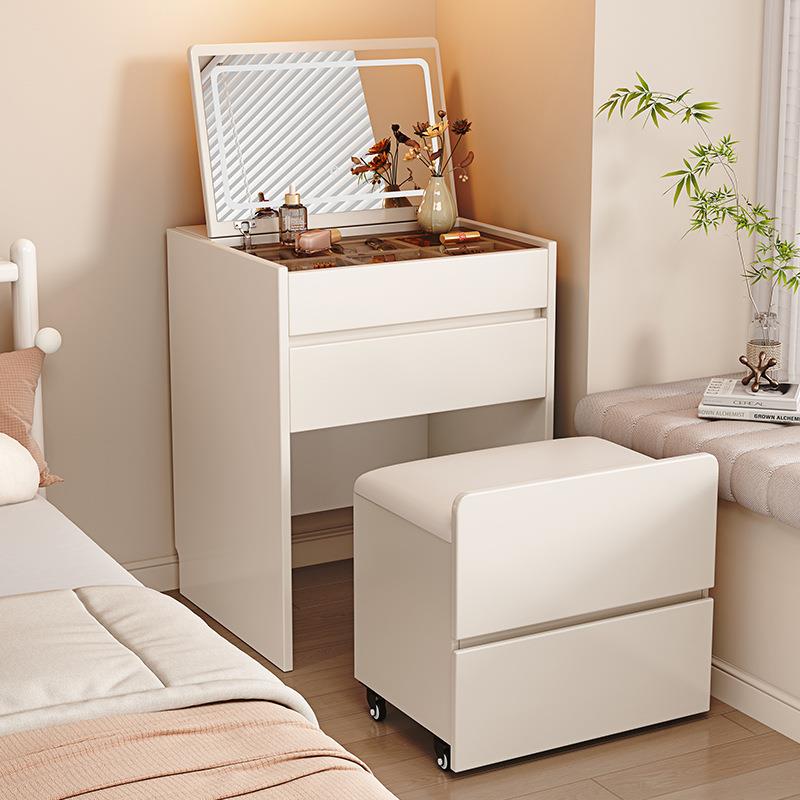 Solid wood 157 dressing table small apartment simple modern bedroom 2025 new cabinet flip-top dressing table bedside storage