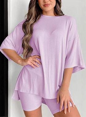 Women'S Casual Two Piece Outfit Summer Crewneck Oversized