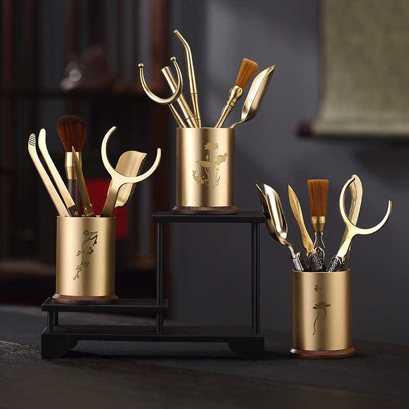 铜茶道六君子套装黑檀木茶刀茶筒茶艺茶勺养壶笔功夫茶具配件茶夹,淘宝优惠券,粉丝福利购,淘宝优惠卷