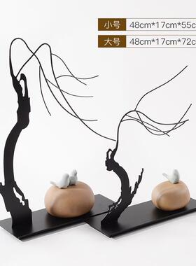 新中式现代创意铁艺陶瓷招财鸟摆件样板间客厅电视柜玄关软装饰品