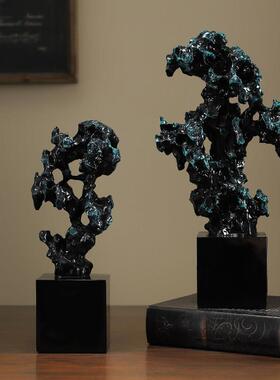 新中国风模拟太湖石饰品家居客厅入口酒柜酒店工艺品装饰