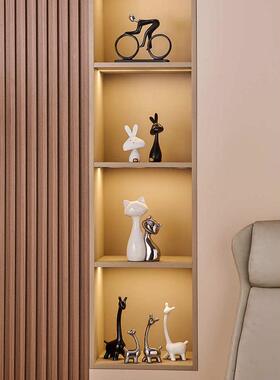 猫咪摆件高级感小众轻奢高档家居电视柜玻璃酒柜客厅玄关软装饰品