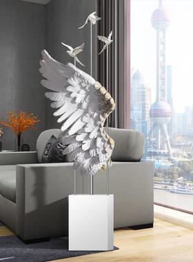 羽毛大型地落件客厅电视柜旁边进门玄关办新公室摆设乔迁摆居zls4