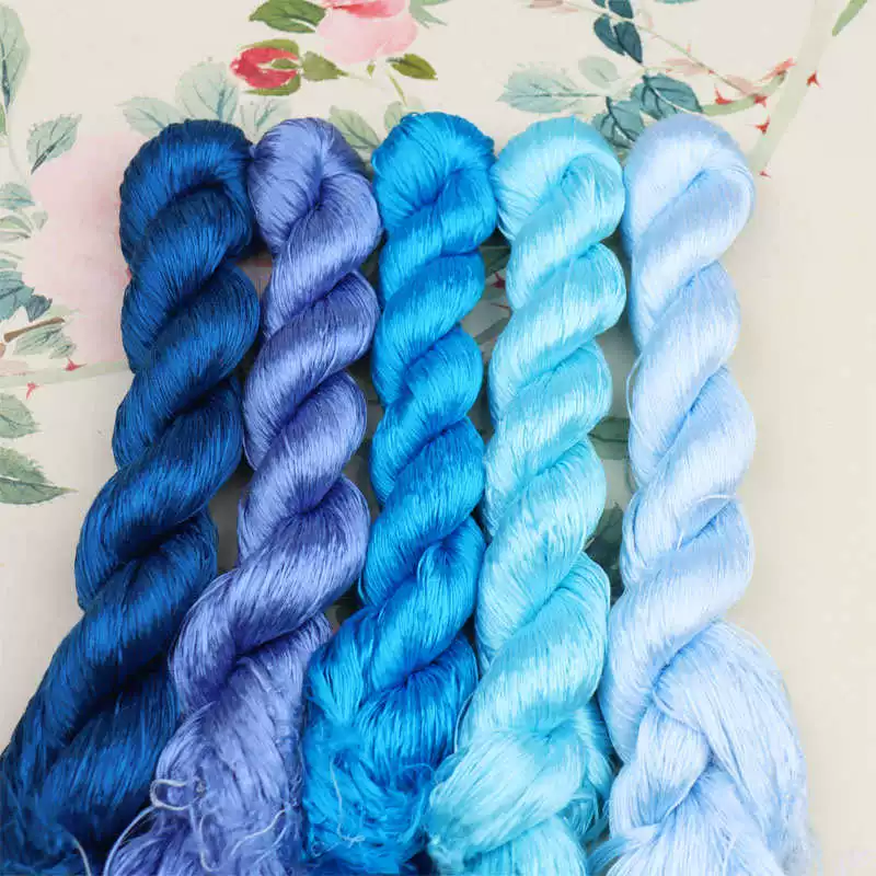 Silk threads, accessories handmade, silk handle, with embroidery, DIY